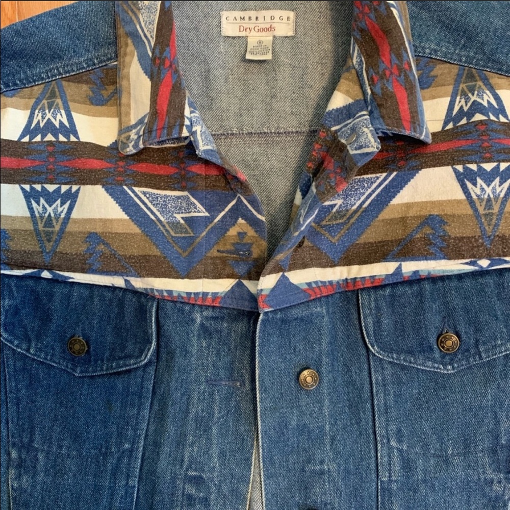 Vintage Southwestern Denim Festival Jacket Sz S - Picture 3 of 7
